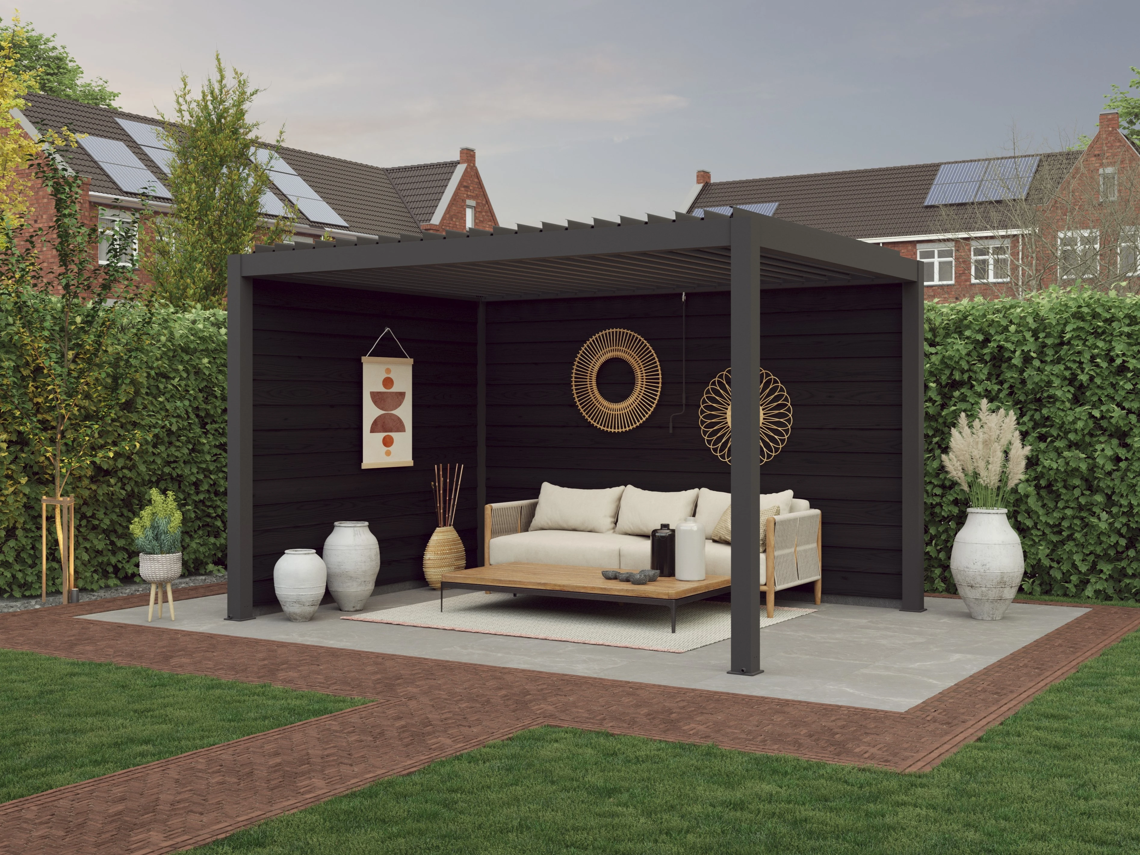 Aluminium Pergola Premium met Lamellen 400 x 350 cm - Afbeelding 1